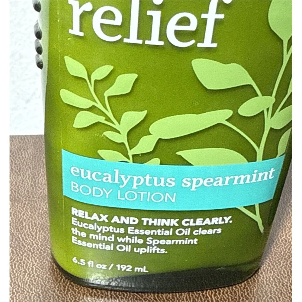 Bath & Body Works Stress Relief Body Lotion & Massage Oil Eucalyptus Spearmint